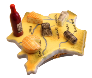 SKU# 10003 - A map of France with a sampling of her cheeses.