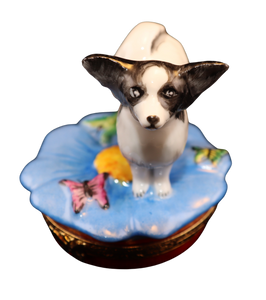 SKU# 3638 - Papillon Dog: Black and White