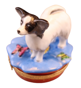 SKU# 3638 - Papillon Dog: Black and White