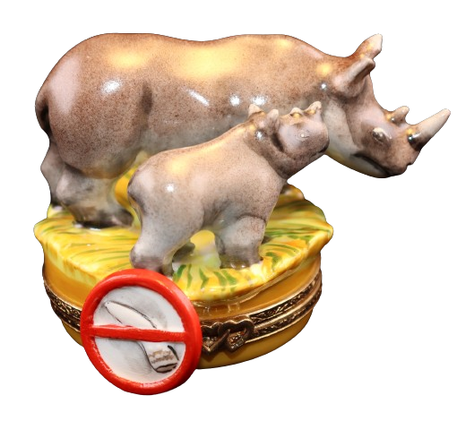 SKU# 7814 - Spitzmaulnashorn mit Baby