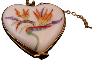 SKU# 8942 - Pendant  Necklace - Heart: Bird of Paradise -