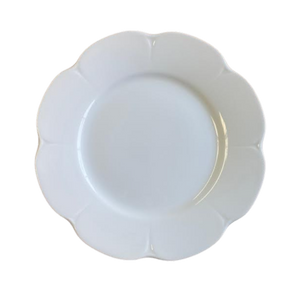 SKU# B220-NYM00001 - Nymphea White Dessert Plate - Shape Nymphea - Size: 8.5" -