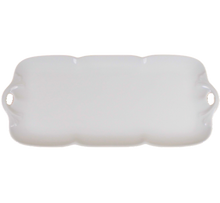 Load image into Gallery viewer, SKU# L330-NYM00001 - Nymphea White Rectangular Cake Platter - Shape Nymphea - Size: 15.75&quot; -
